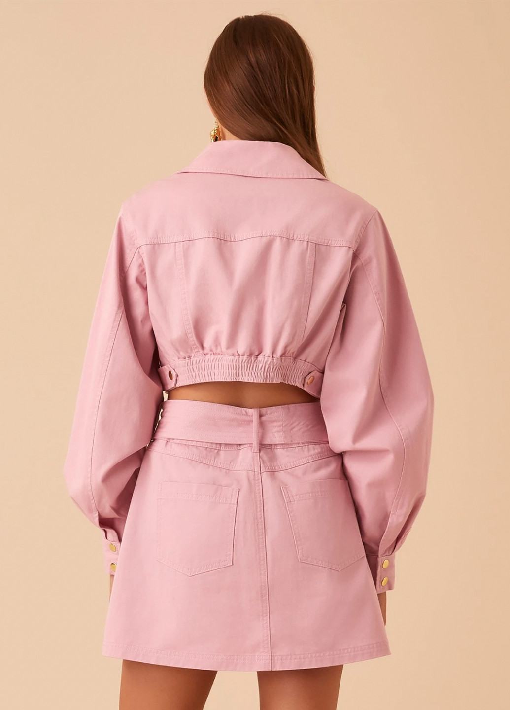 Розовая летняя женская укороченная джинсовая куртка Finders Keepers
