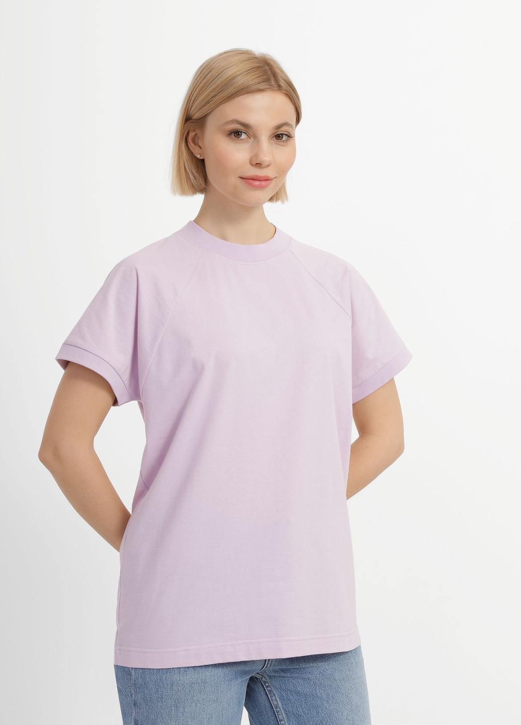 Фиолетовая летняя футболка женская Роза