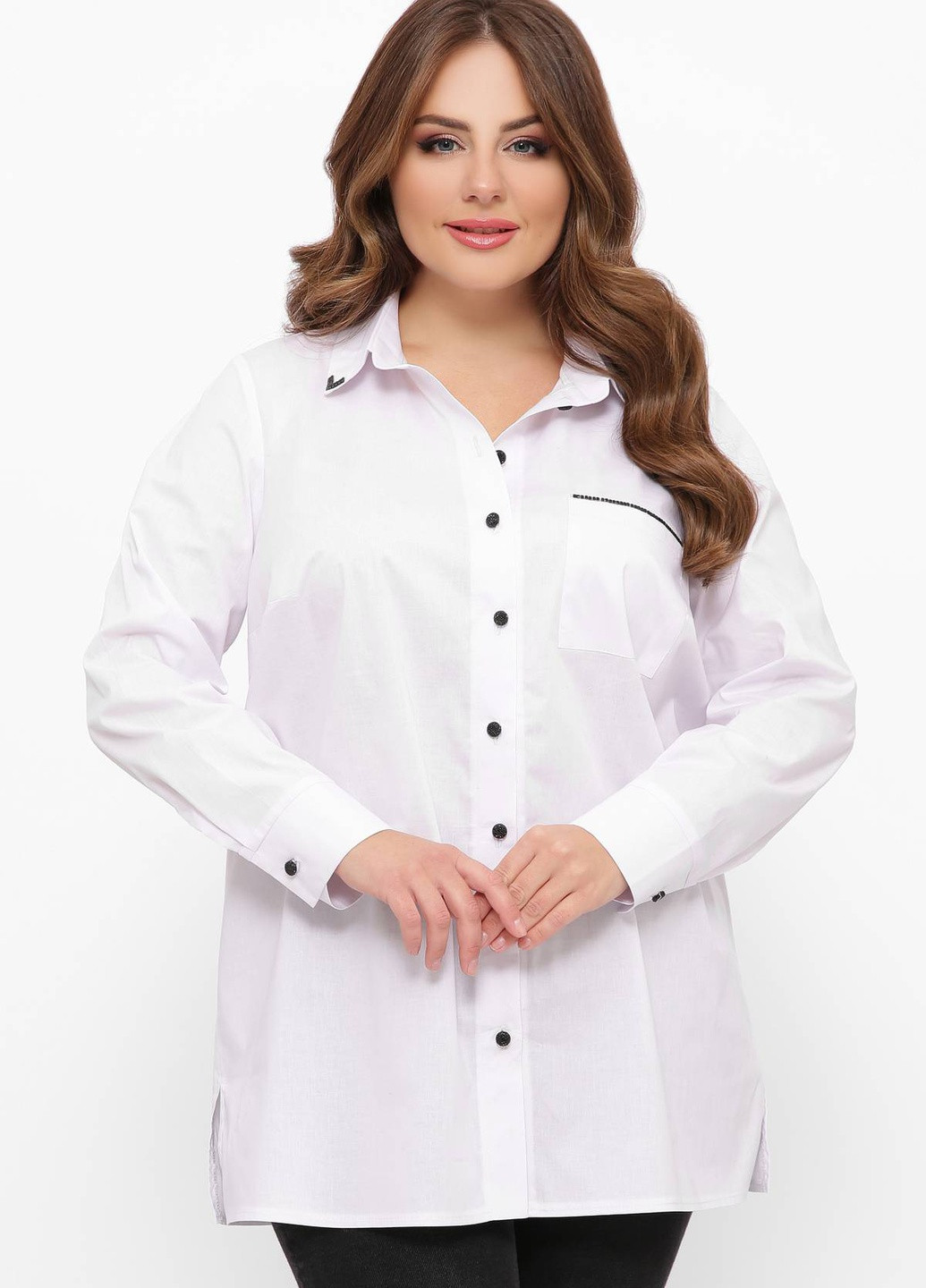 Белая кэжуал рубашка однотонная Tatiana