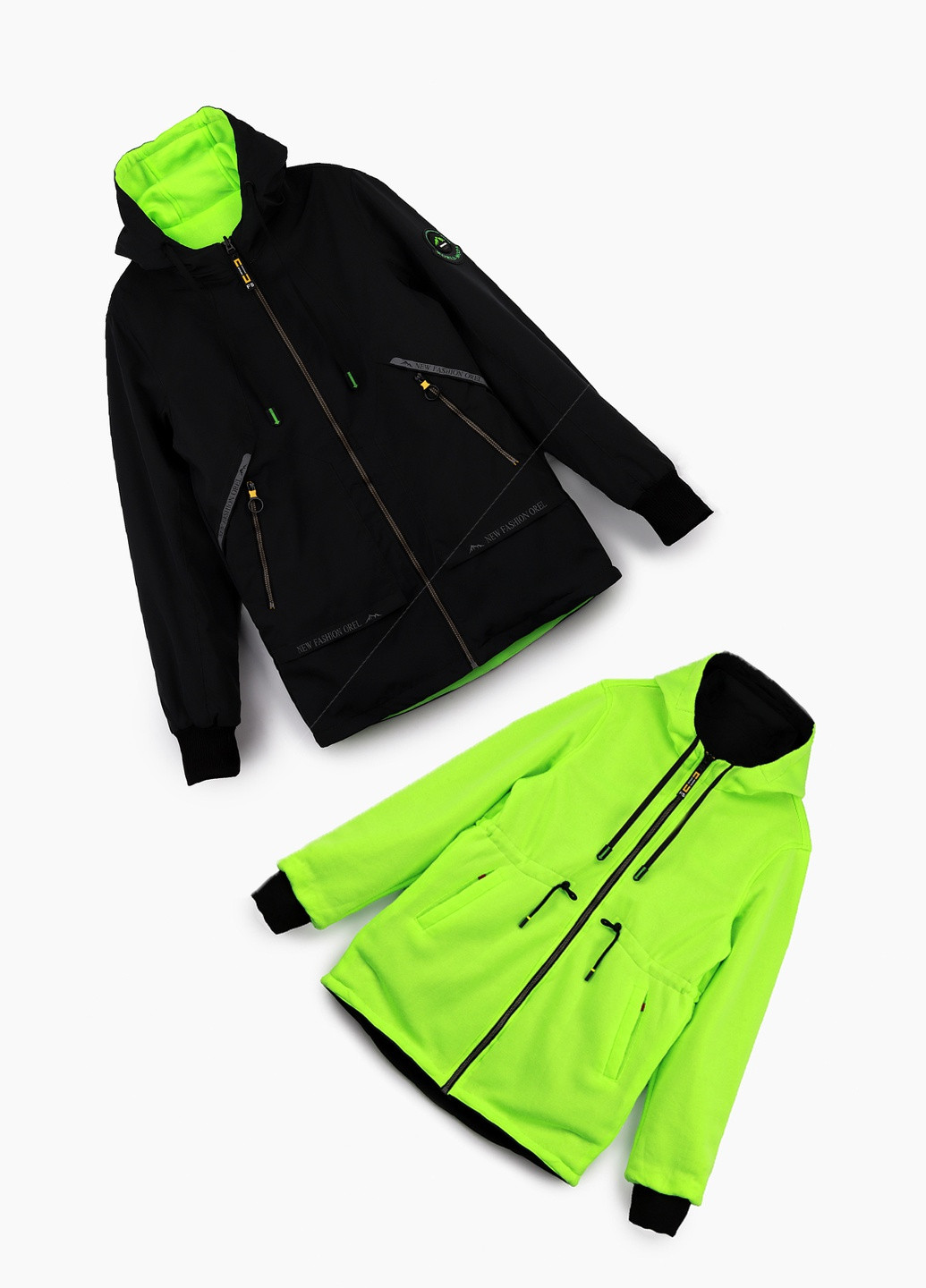 Оливковая (хаки) демисезонная куртка двухсторонняя No Brand