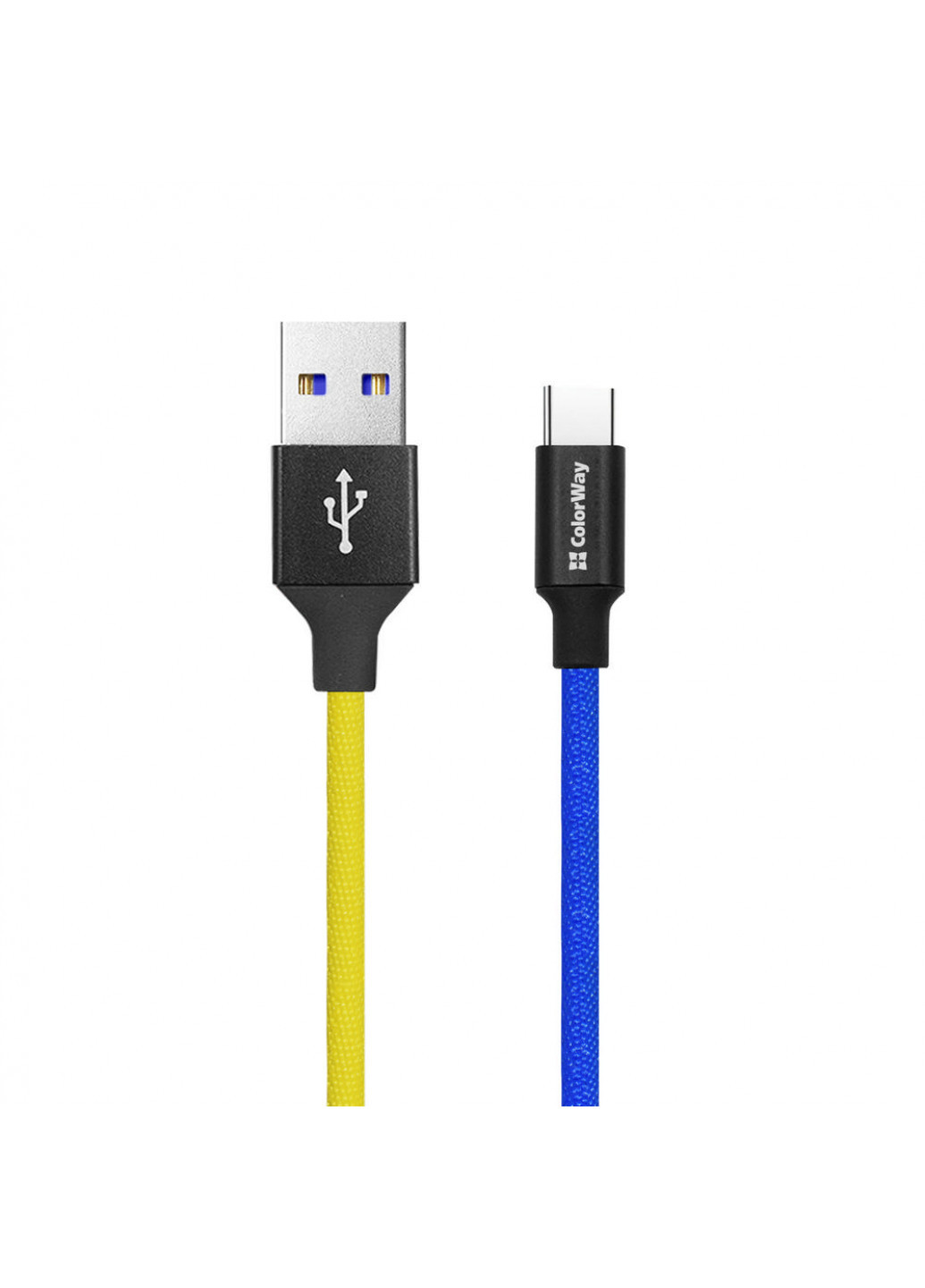 Кабель USB - Type-C (national) 2.4А 1 м Сине-желтый () Colorway cw-cbuc052-bly (257717750)