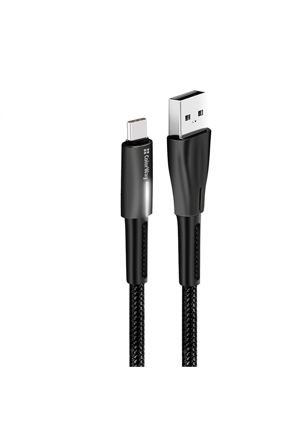 Кабель USB - Type-C Zinc Alloy + Led 2.4А 1 м Black () Colorway cw-cbuc035-bk (257717749)