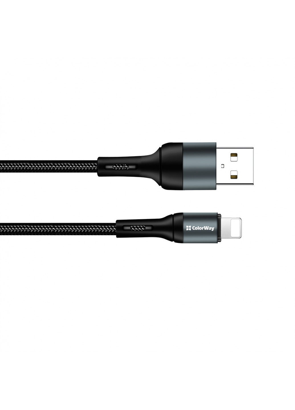 Кабель USB - Apple Lightning (nylon) 2.4а 1 м Black () Colorway cw-cbul045-bk (257717744)