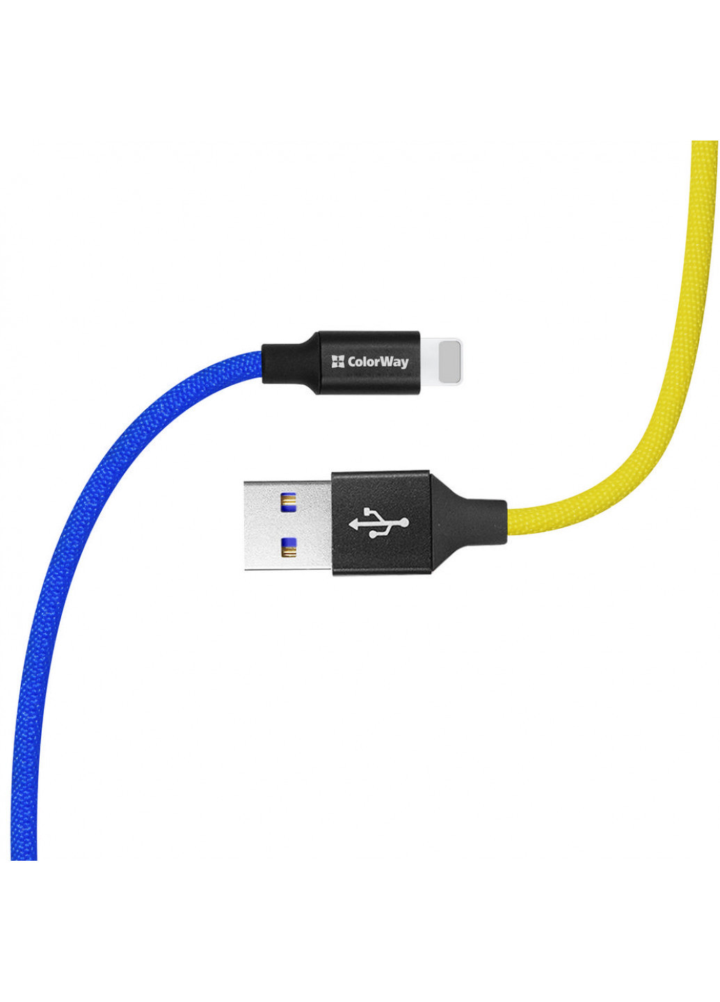 Кабель USB - Apple Lightning (national) 2.4A 1 м Синьо-жовтий () Colorway cw-cbul052-bly (257717712)