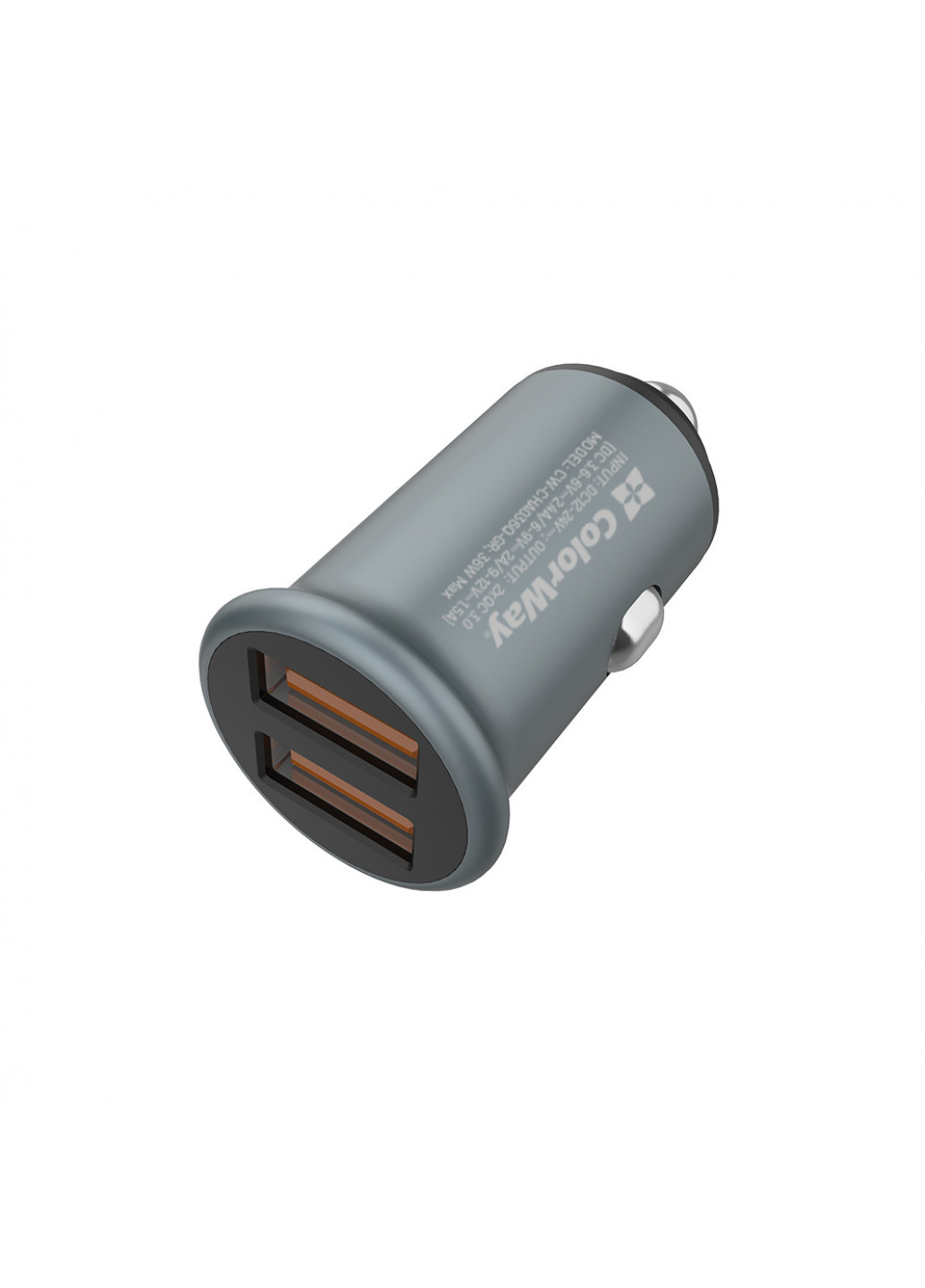 Автомобільний зарядний пристрій 2 USB Quick Charge 3.0 (36 W) Grey () Colorway cw-cha036q-gr (257717746)