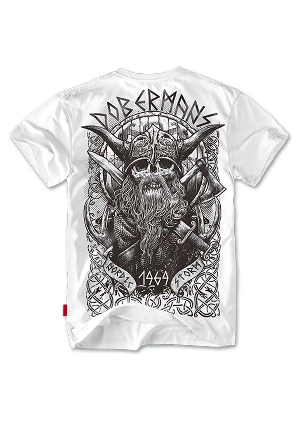 Белая футболка Dobermans Aggressive