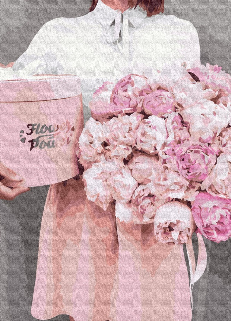 Картина за номерами Півонії у подарунок 40x50 см Brushme (257749088)