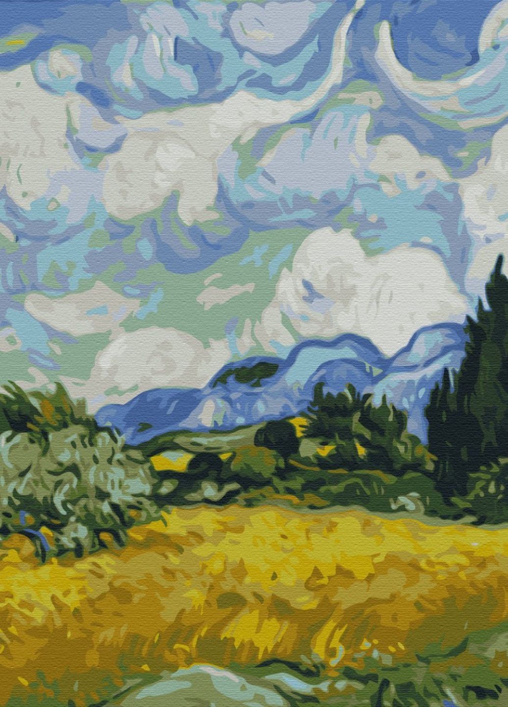 Картина по номерам Поле с зелёной пшеницей и кипарисом. Винсент Ван Гог 40x50 см Brushme (257749111)