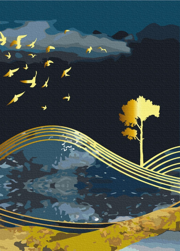 Картина по номерам Птицы ночи с золотой краской 40x50 см Brushme (257748956)