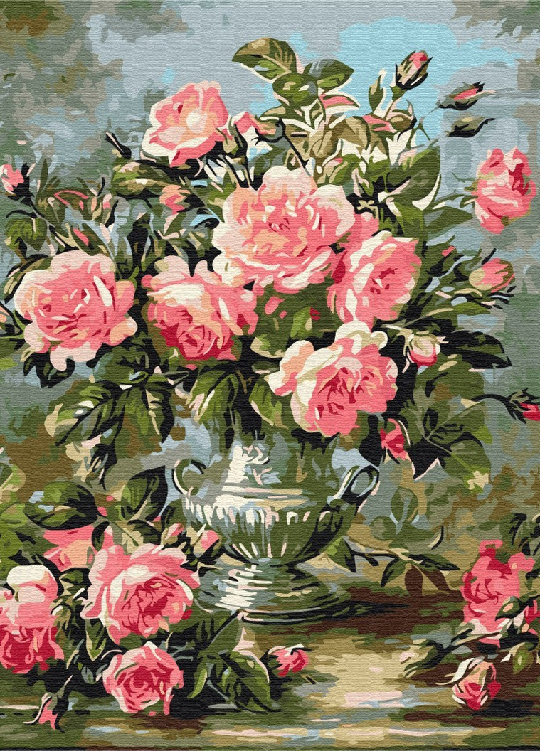 Картина по номерам Букет пионовидних роз 40x50 см Brushme (257748860)