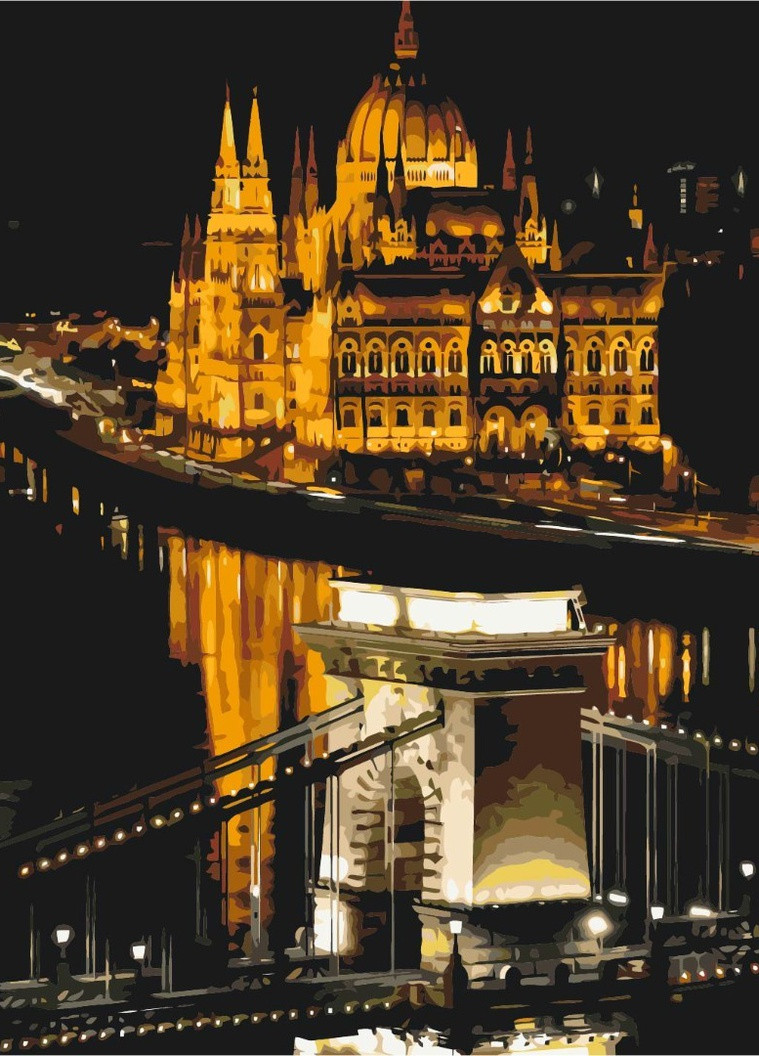 Картина по номерам Ночной Будапешт 40x50 см Brushme (257749070)