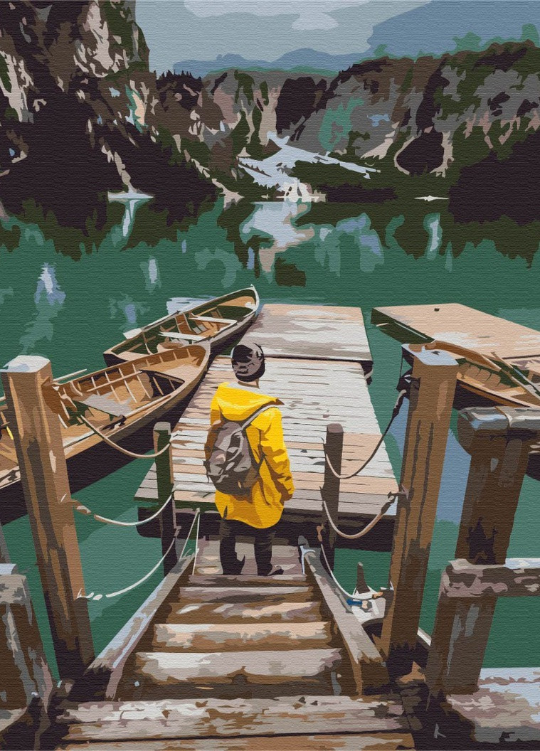 Картина по номерам Путешественник на озере Брайес 40x50 см Brushme (257748801)