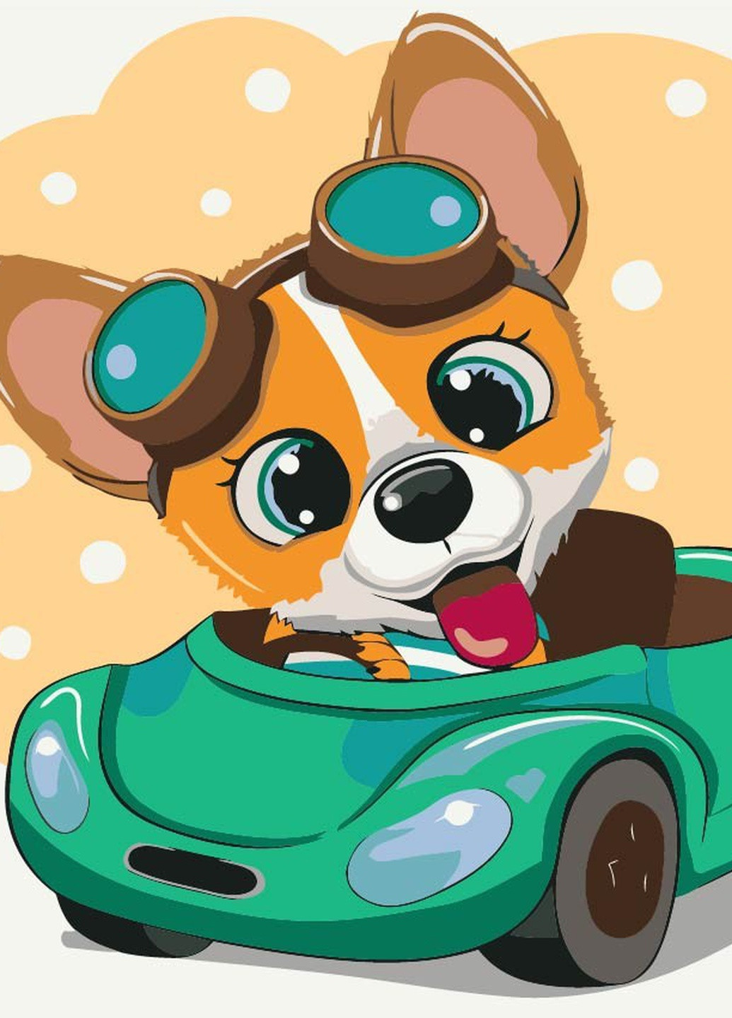 Картина по номерам Корги у руля 30х40 см Brushme (257748923)