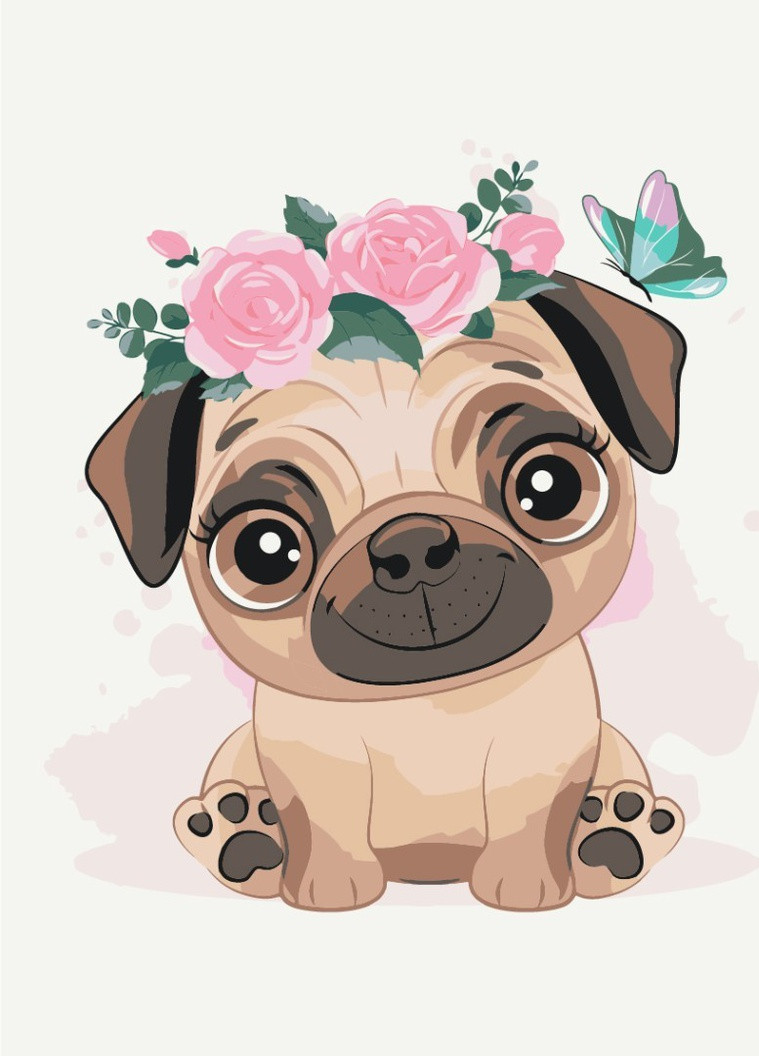 Картина по номерам Милый мопс 30х40 см Brushme (257749069)