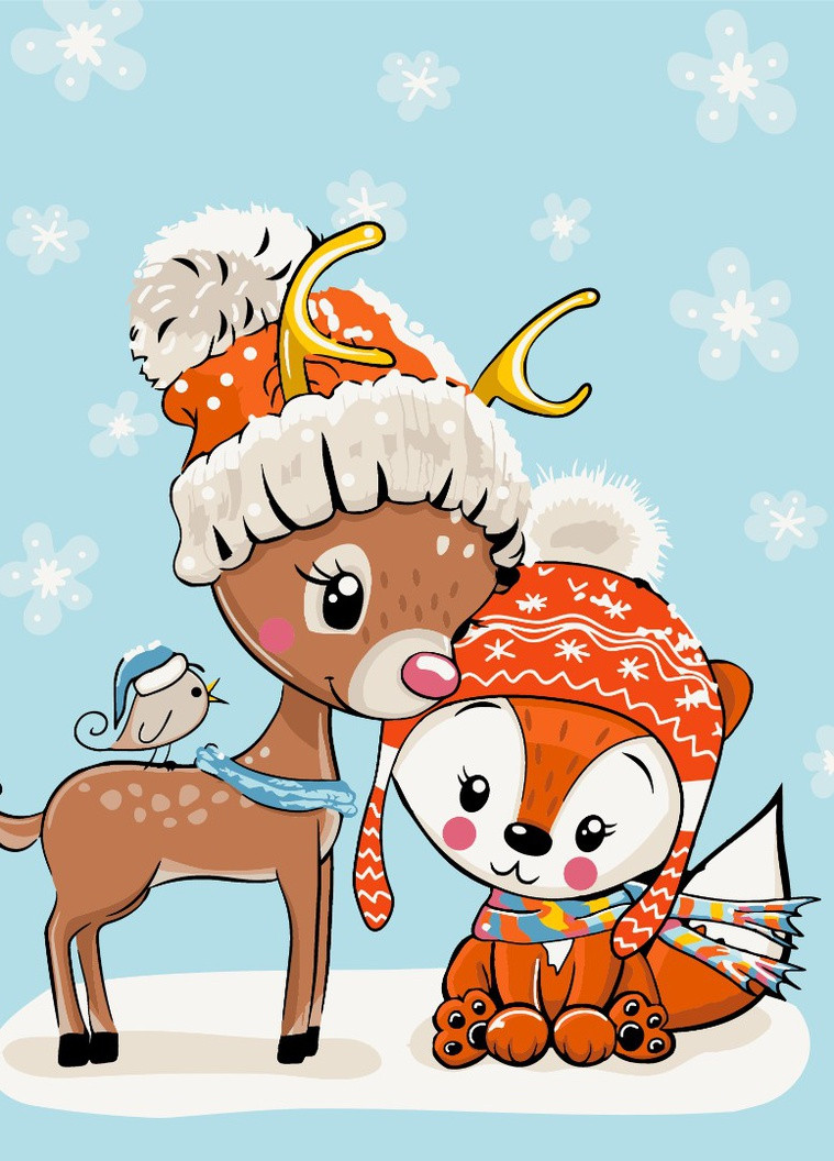 Картина за номерами Оленя з лисичкою 30x40 см Brushme (257750690)