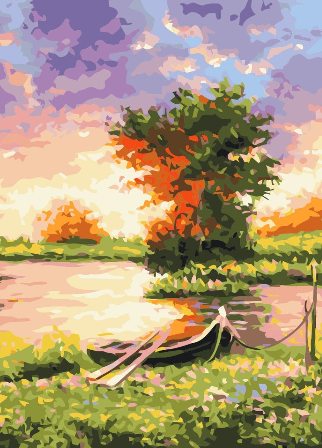 Картина по номерам Закат на озере 40x50 см Brushme (257750431)