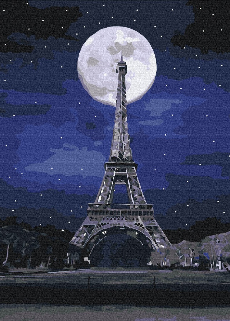 Картина за номерами Повний місяць у Парижі 40x50 см Brushme (257750801)