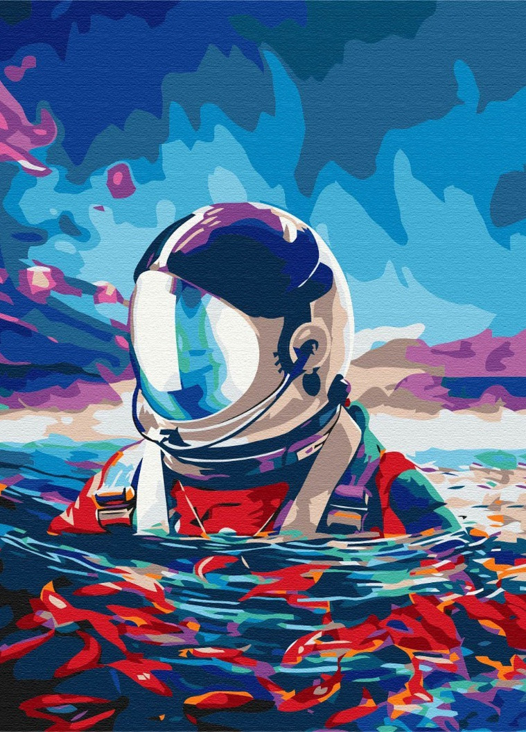 Картина по номерам Астронавт и рыбки 40x50 см Brushme (257750698)