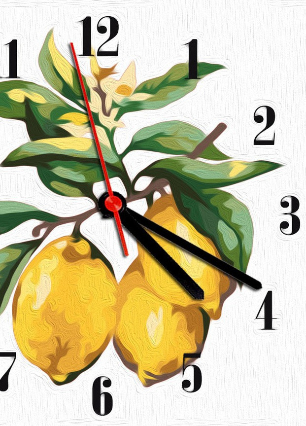 Годинник за номерами "Лимони" 30х30 см ArtStory (257750269)