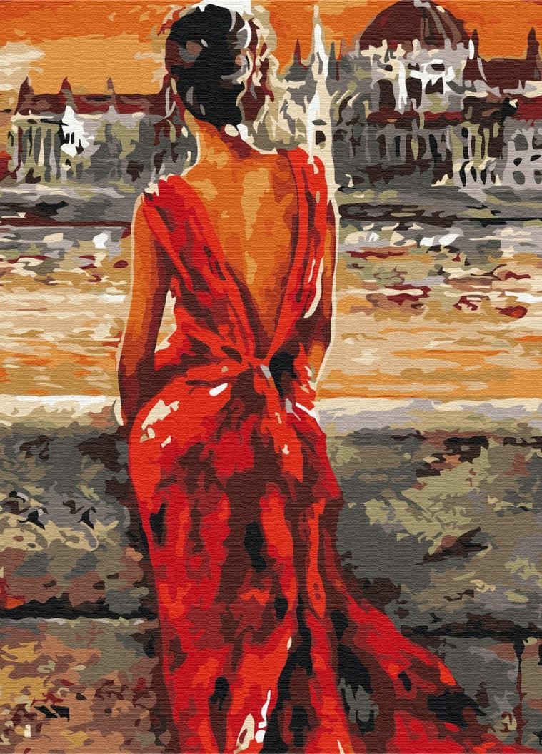 Картина за номерами Леді у червоному 40x50 см Brushme (257750730)