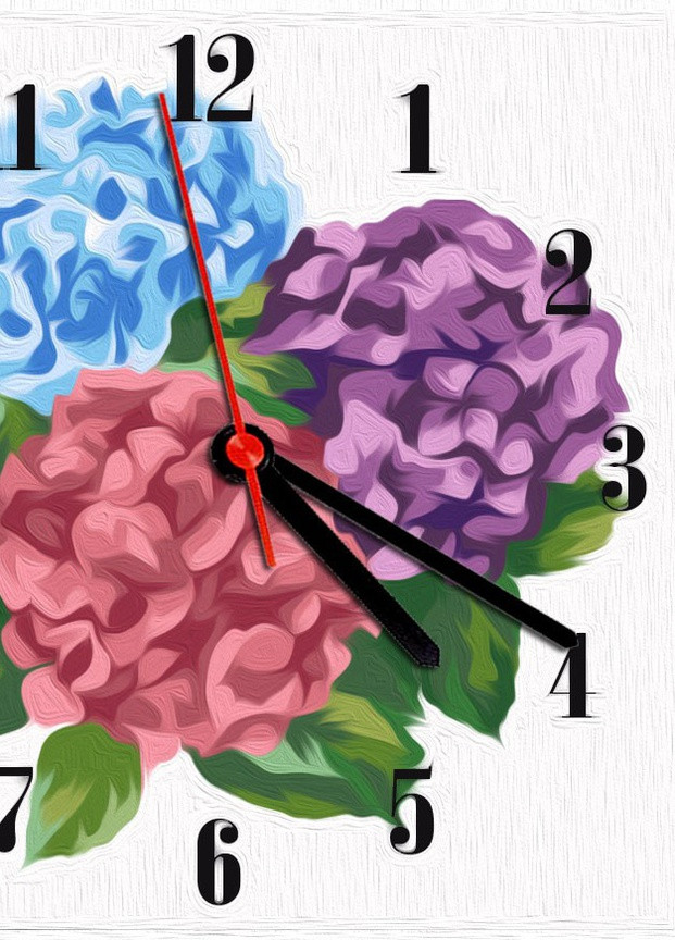 Часы по номерам "Гортензії" 30х30 см ArtStory (257750253)