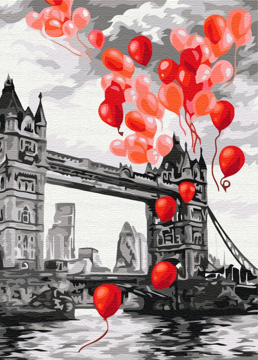 Картина по номерам Воздушные шары над Тауэрским мостом 40x50 см Brushme (257750388)