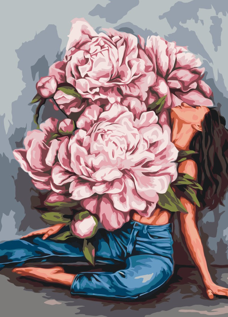 Картина по номерам Водоворот пионов @Дарья Михайлишина 40x50 см Brushme (257750450)