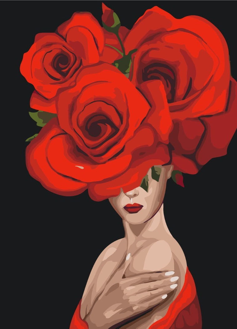 Картина за номерами Королева троянд 40x50 см Brushme (257750566)