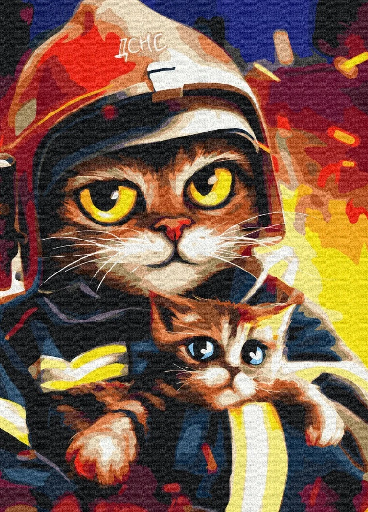 Картина по номерам Котик ГСЧС ©Марианна Пащук 40x50 см Brushme (257750707)