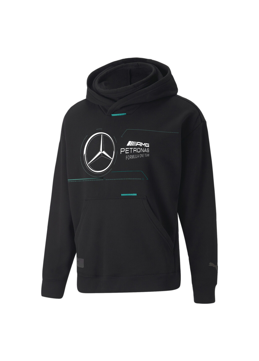 Худи Mercedes-AMG Petronas Motorsport Formula One Statement Hoodie Men Puma однотонная чёрная спортивная хлопок, полиэстер