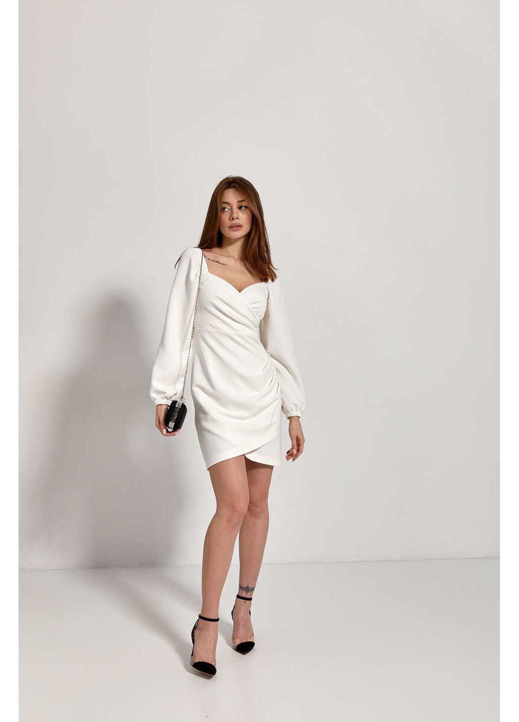 Белое повседневный платье SL-Fashion