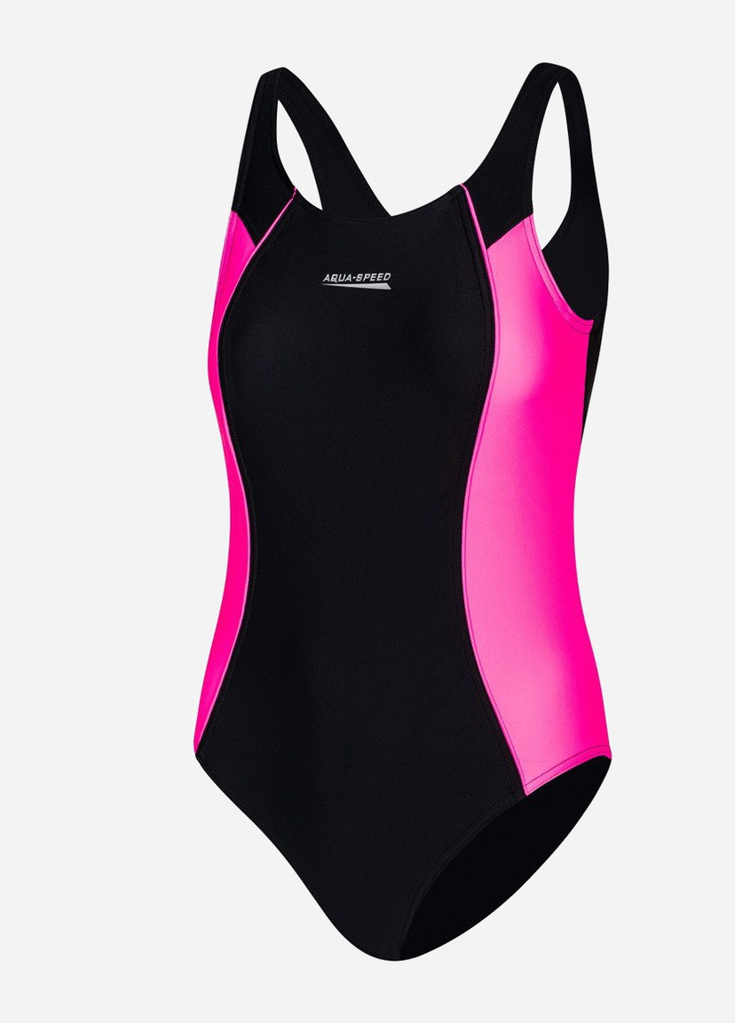 Чорний демісезонний купальник суцільний luna 7818 (309-19) 146 см чорний/рожевий (5908217678188) Aqua Speed