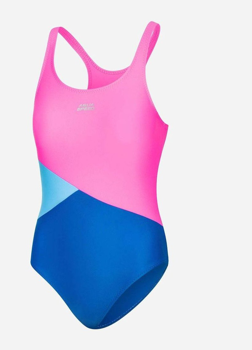 Голубой демисезонный купальник слитный pola (541-32) 152 см розовый/голубой/светло-бирюзовый (5908217686060) Aqua Speed