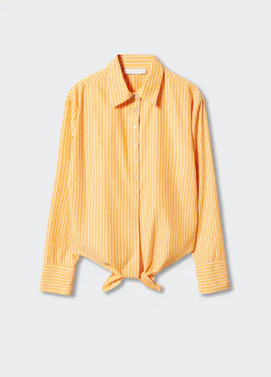 Желтая кэжуал рубашка в полоску Mango