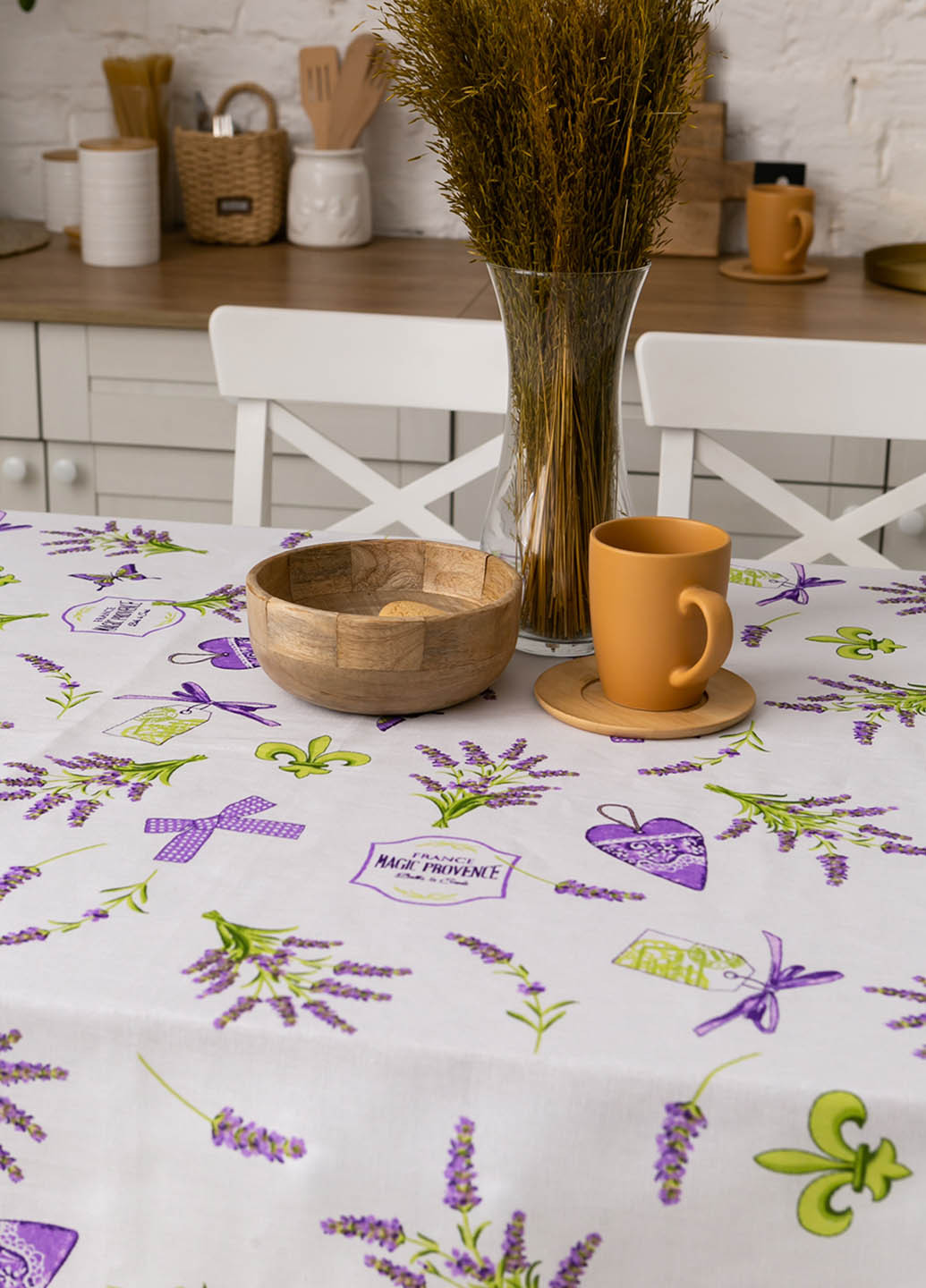 Скатертина лляна "Бузок" 1.5м х 2.2м (розкладний стіл) Homedec - (257825664)