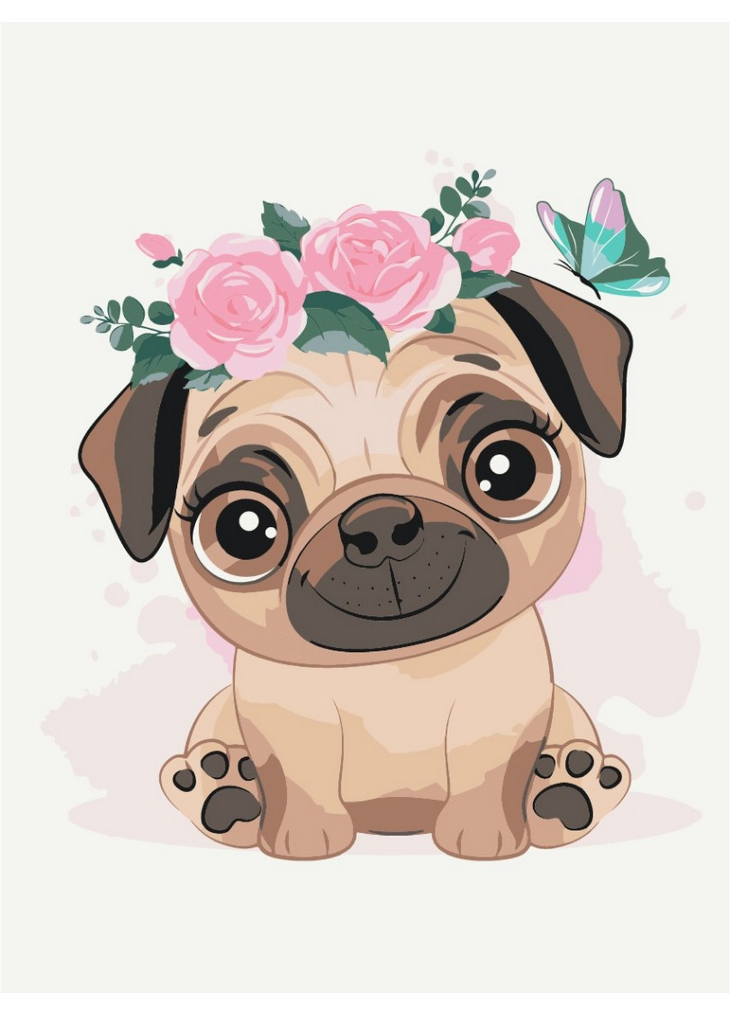 Картина по номерам Милый мопс 30х40 см Brushme (257841187)