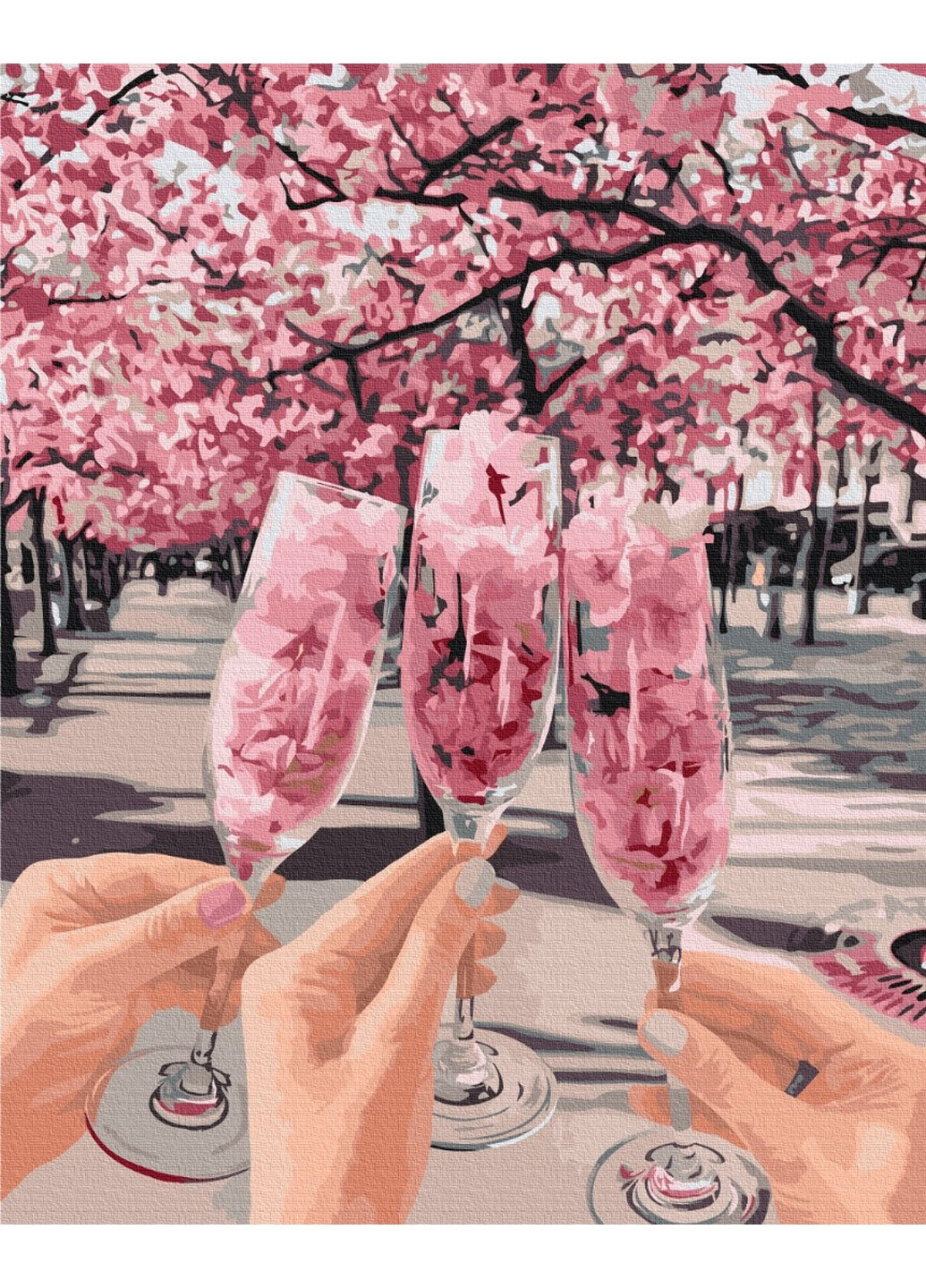 Картина по номерам Весна в бокалах © Оксана Воробей 40x50 см Brushme (257841195)