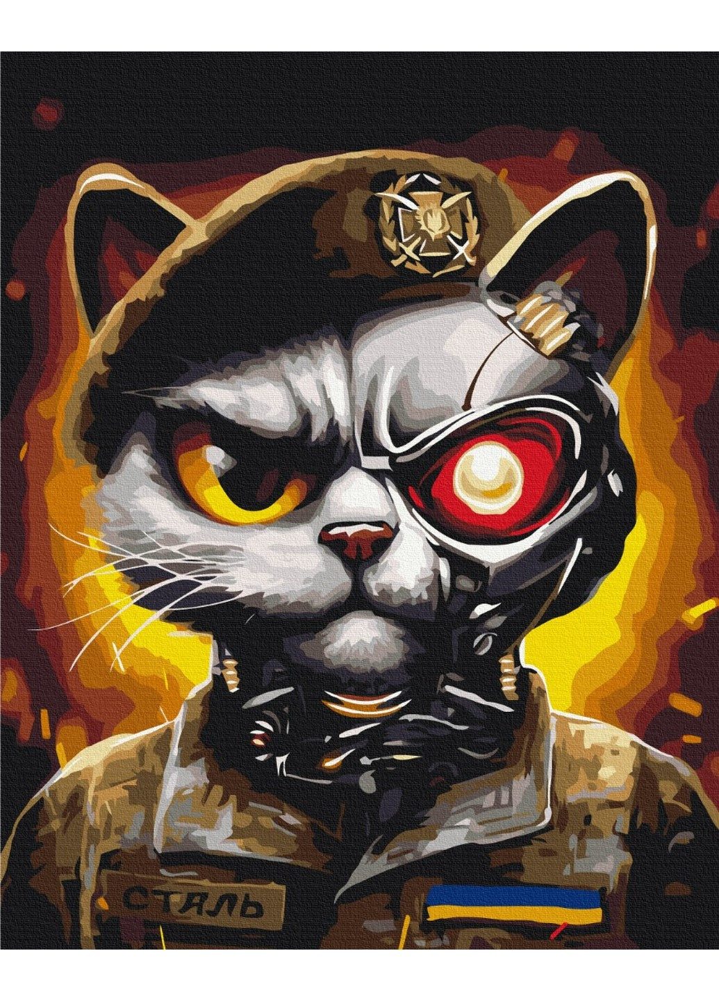 Картина за номерами Котик ЗСУ ©Маріанна Пащук 40x50 см Brushme (257841036)