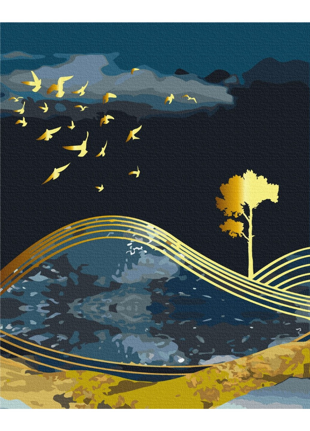 Картина за номерами Птахи ночі із золотою фарбою 40x50 см Brushme (257840976)