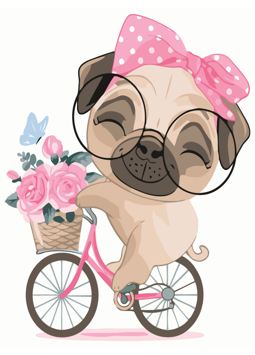 Картина по номерам Мопс на велопрогулке 30х40 см Brushme (257841060)