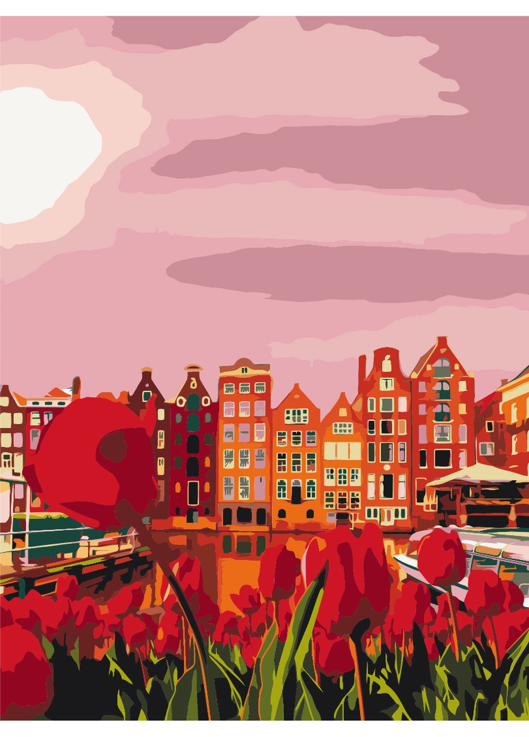 Картина за номерами Червоні фарби Амстердама 30x40 см Brushme (257840775)