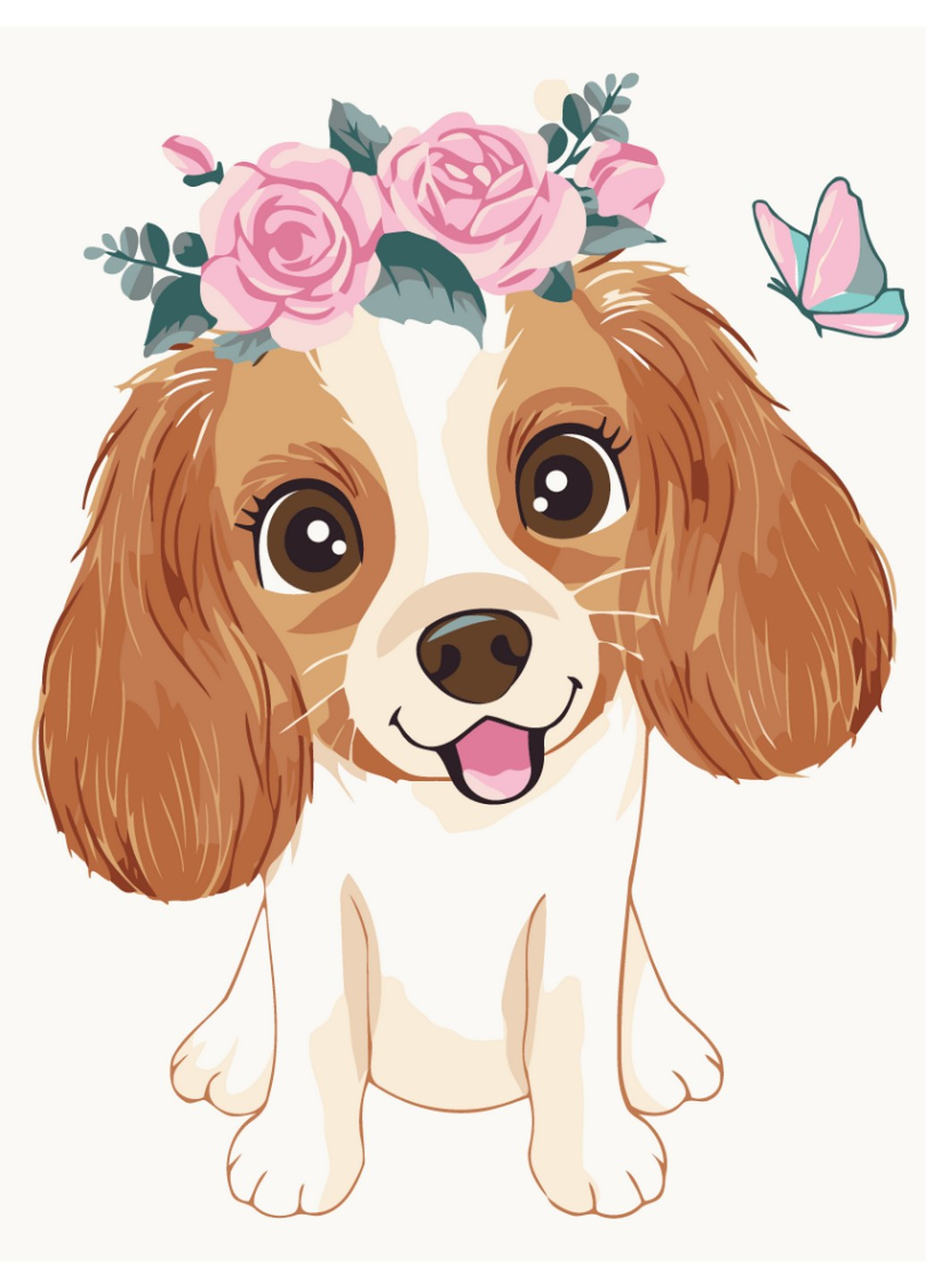 Картина по номерам Собачка в веночке 30х40 см Brushme (257840744)