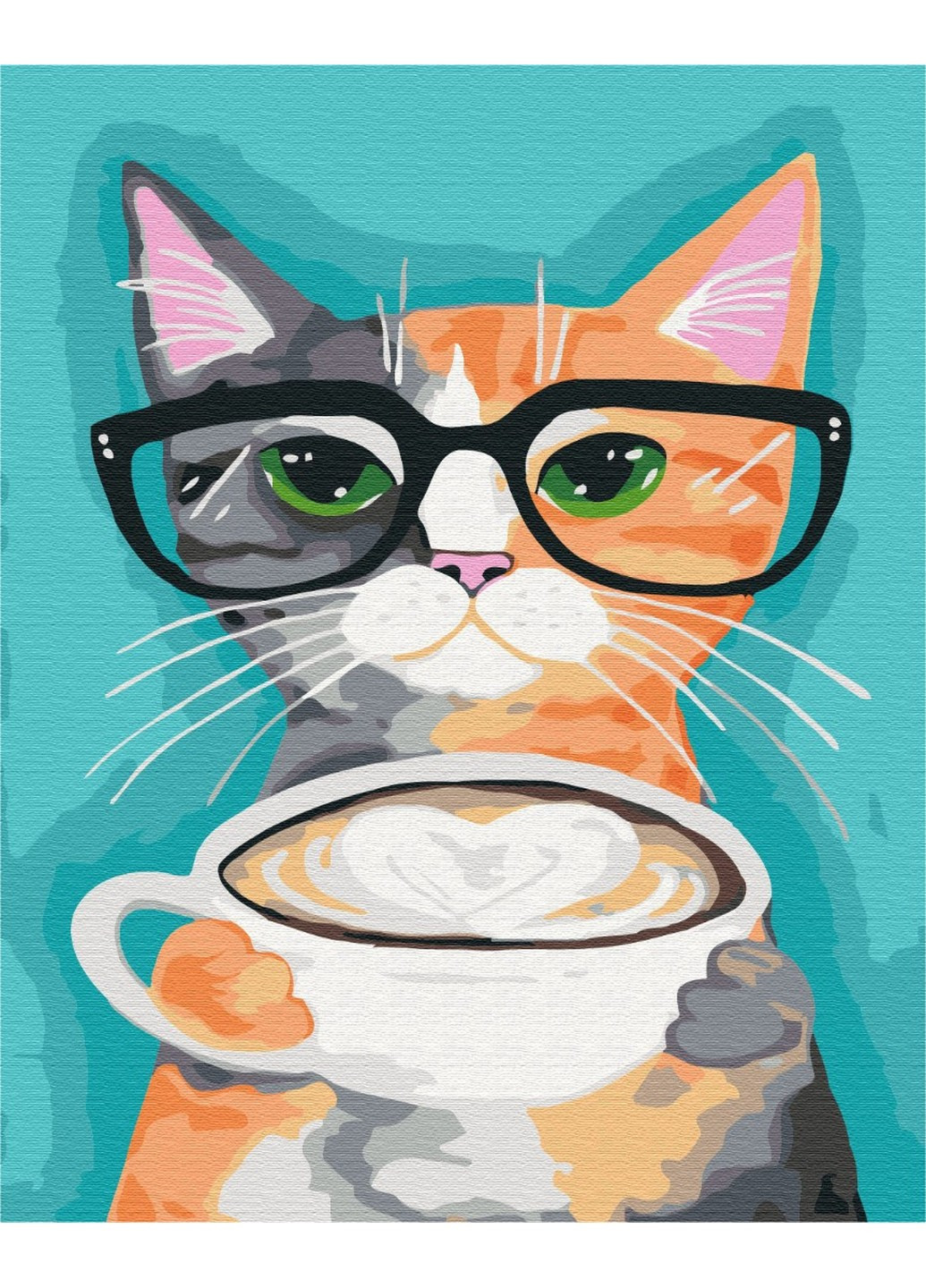 Картина за номерами Кіт та кава 40x50 см Brushme (257840703)