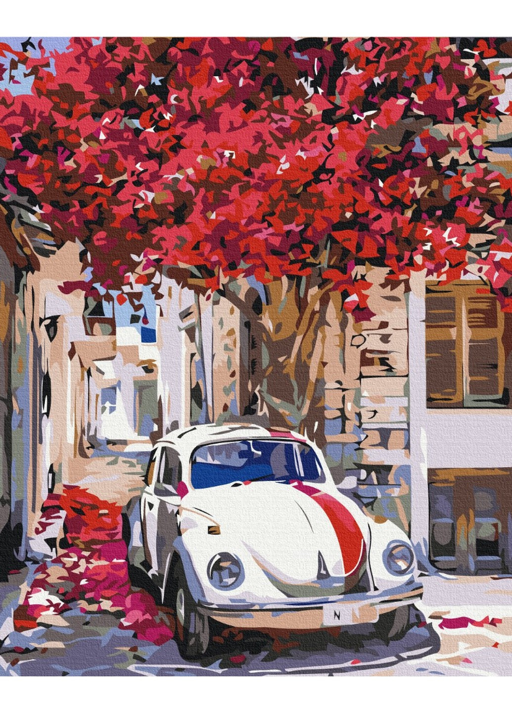 Картина за номерами Авто на квітучій вулиці 40x50 см Brushme (257840763)