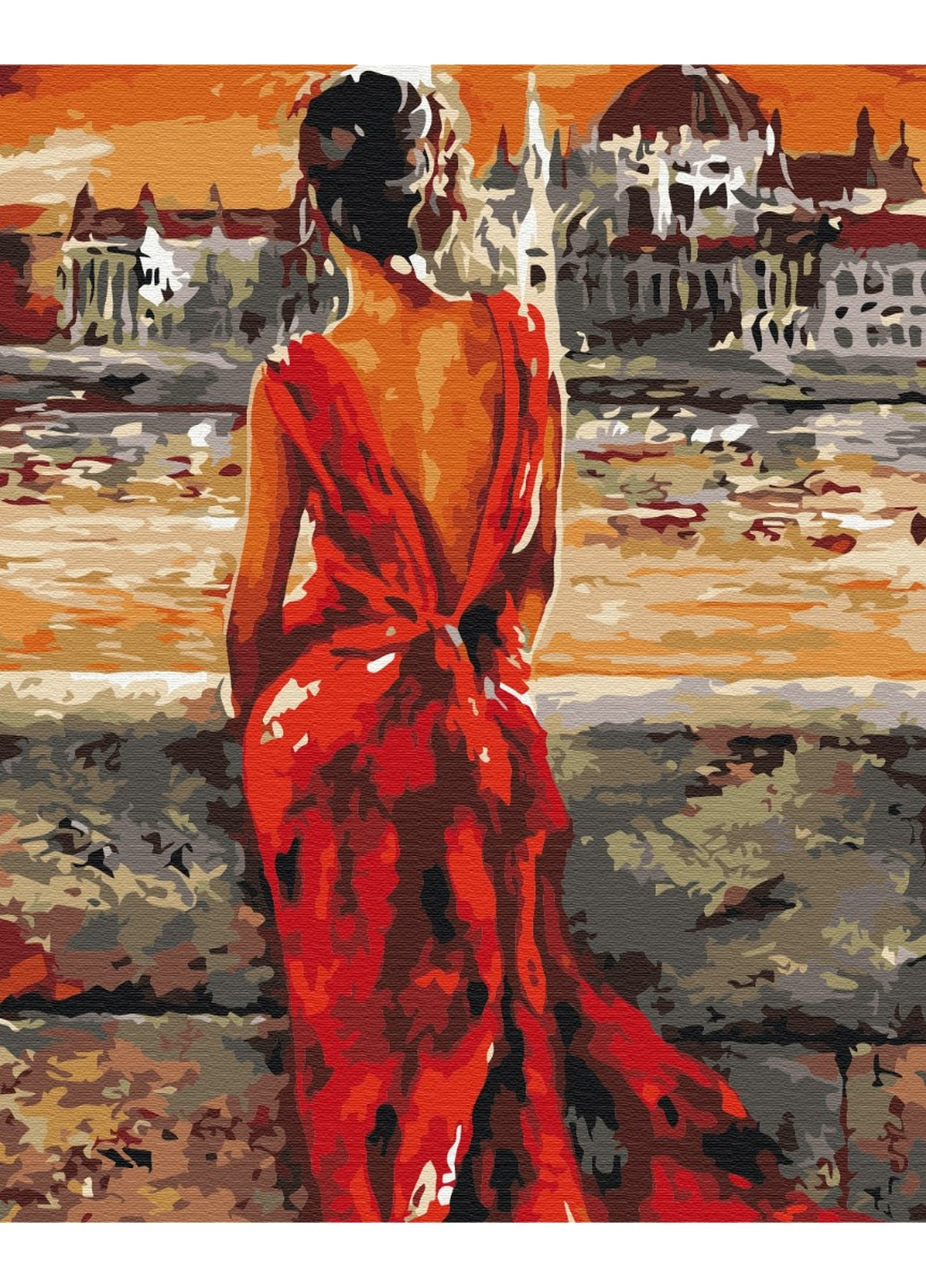 Картина за номерами Леді у червоному 40x50 см Brushme (257841147)