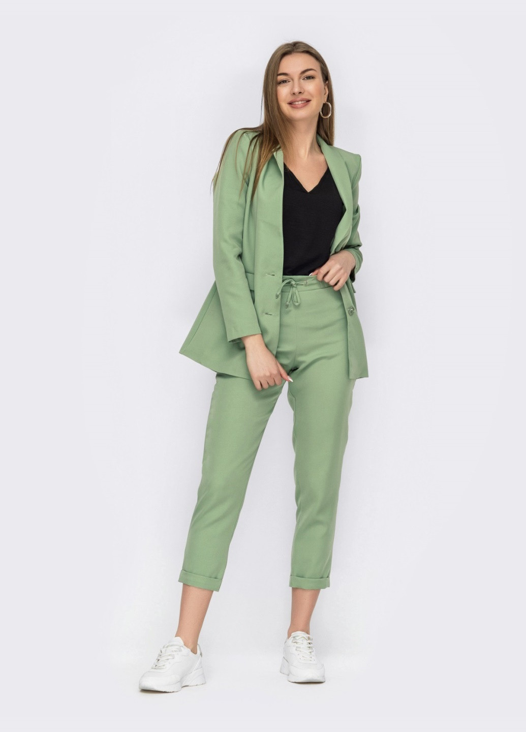 зеленый костюм-тройка с пиджаком и блузкой Dressa (257841657)