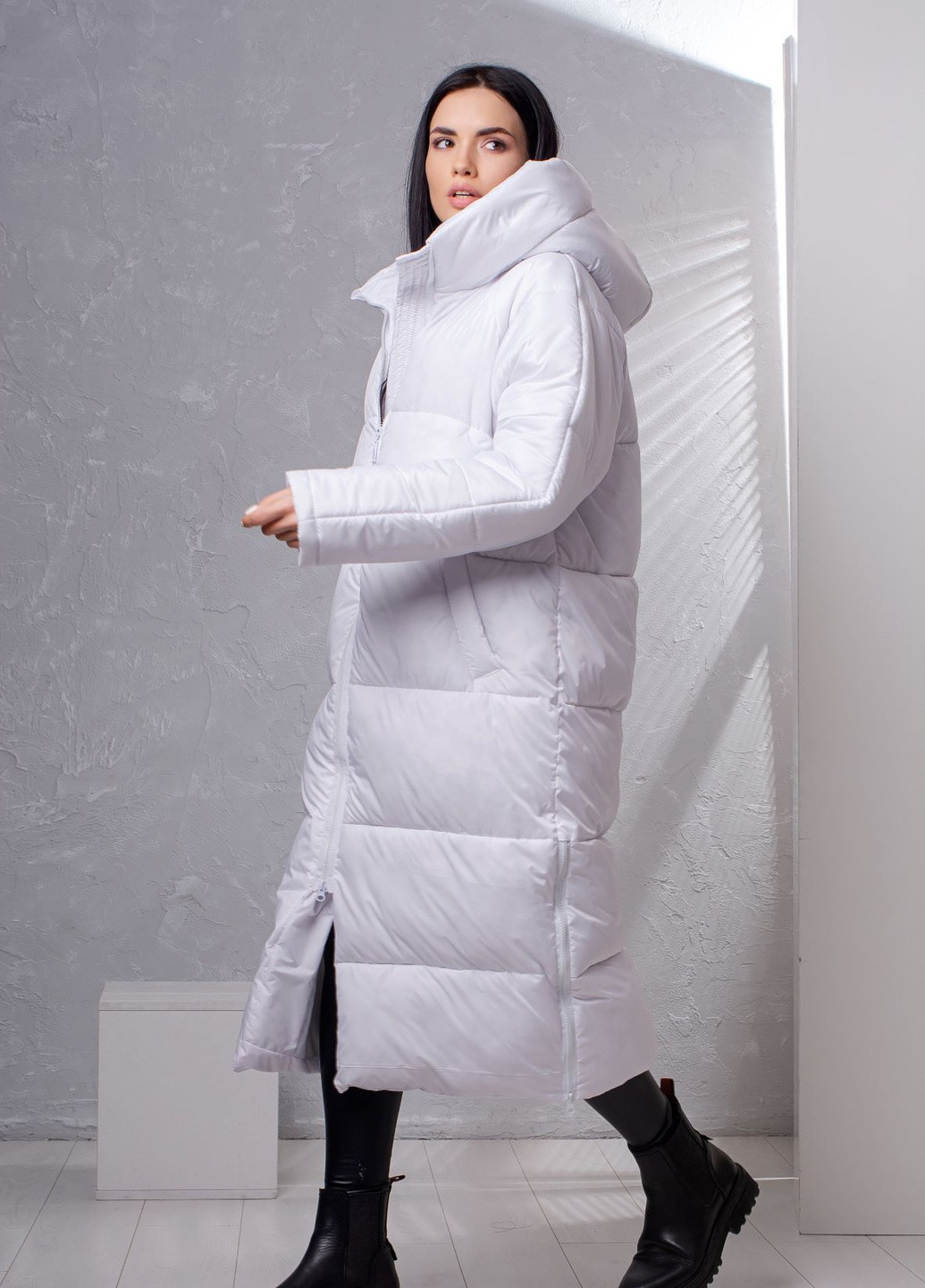 Біла зимня куртка пуховик жіноча зимова на лебединому пуху мікс к-010 SoulKiss k-010