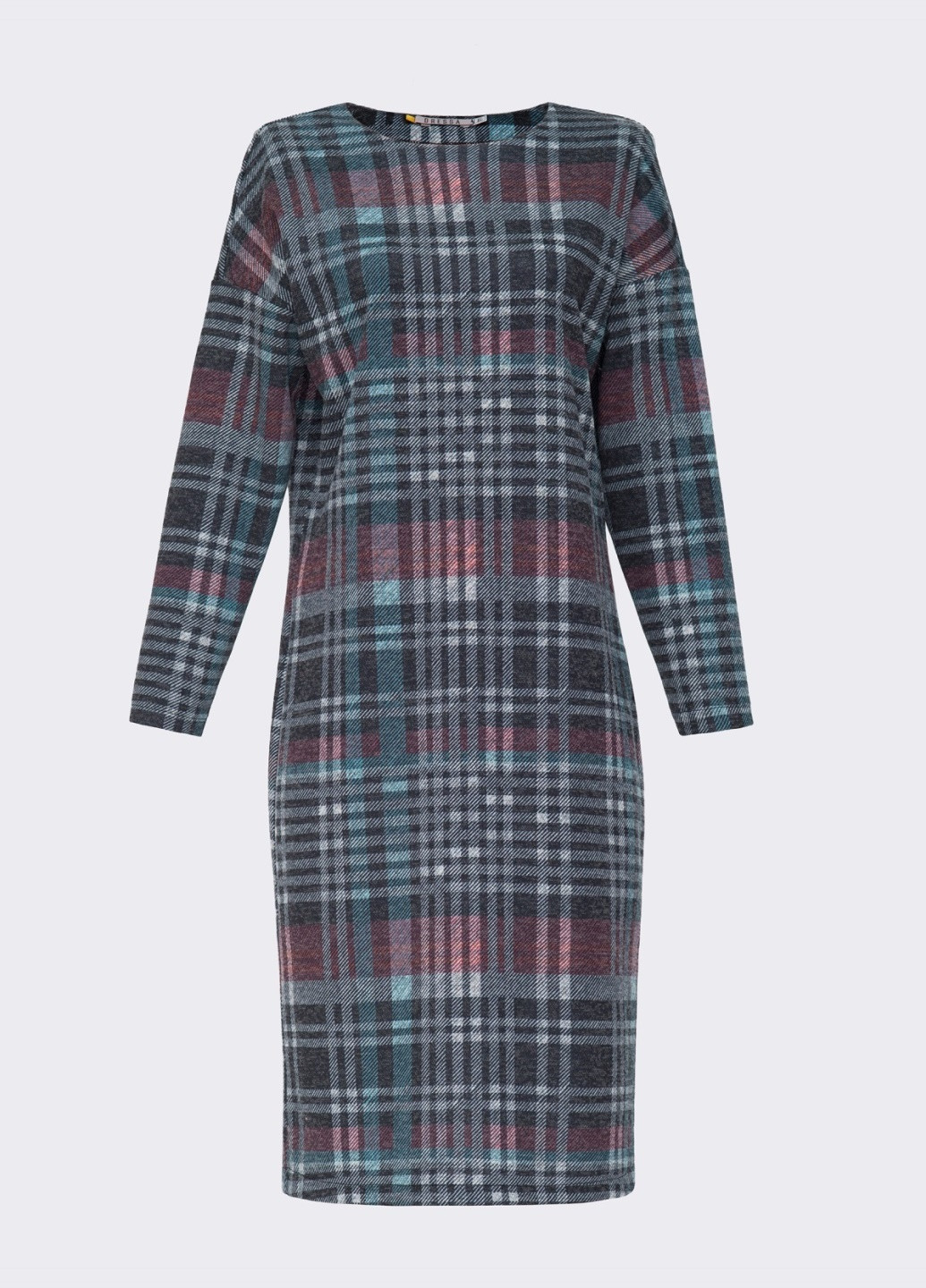 Чорна чорна сукня приталеного крою в клітинку Dressa