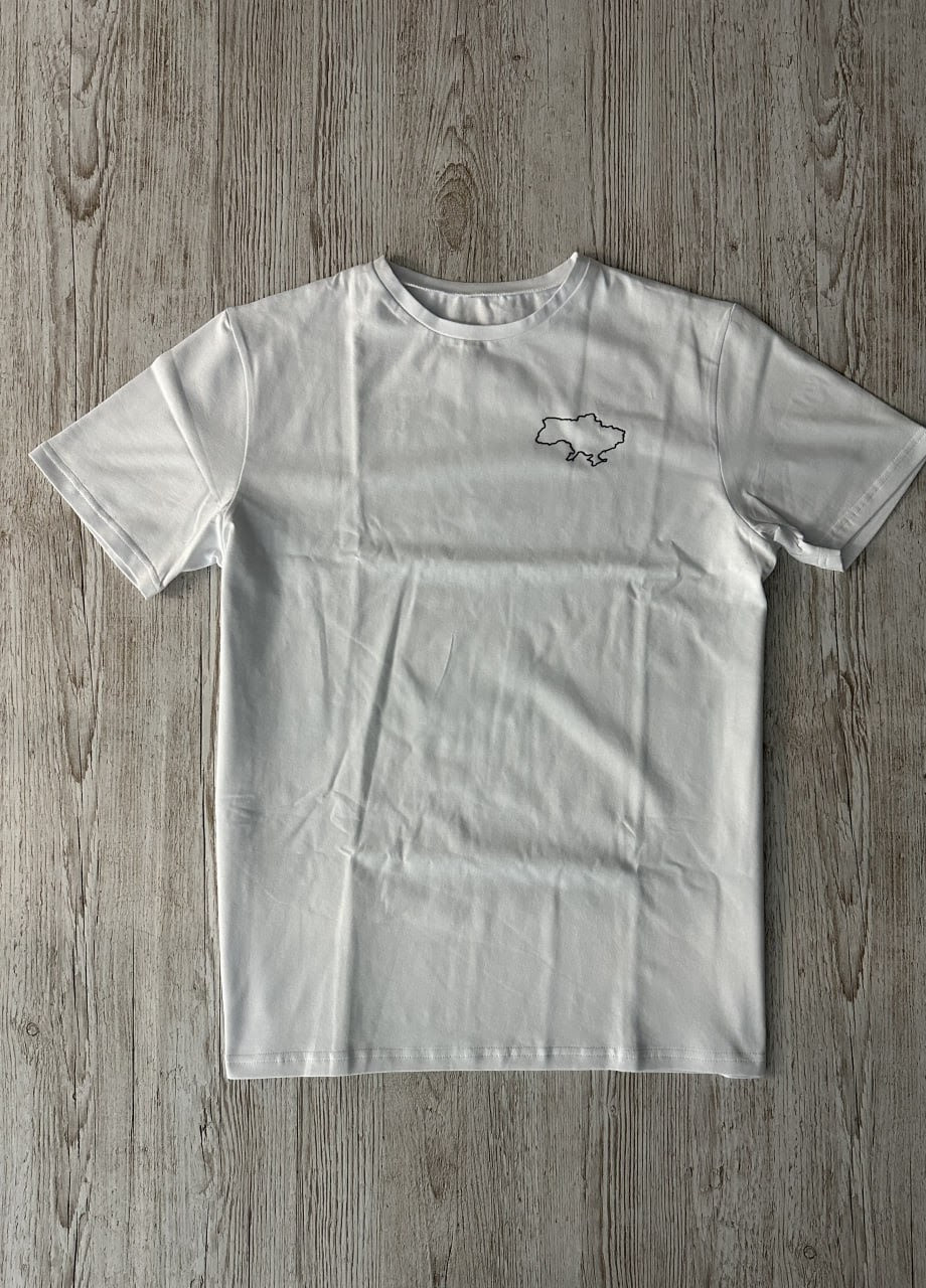 Белая футболка хлопковая карта украины Vakko