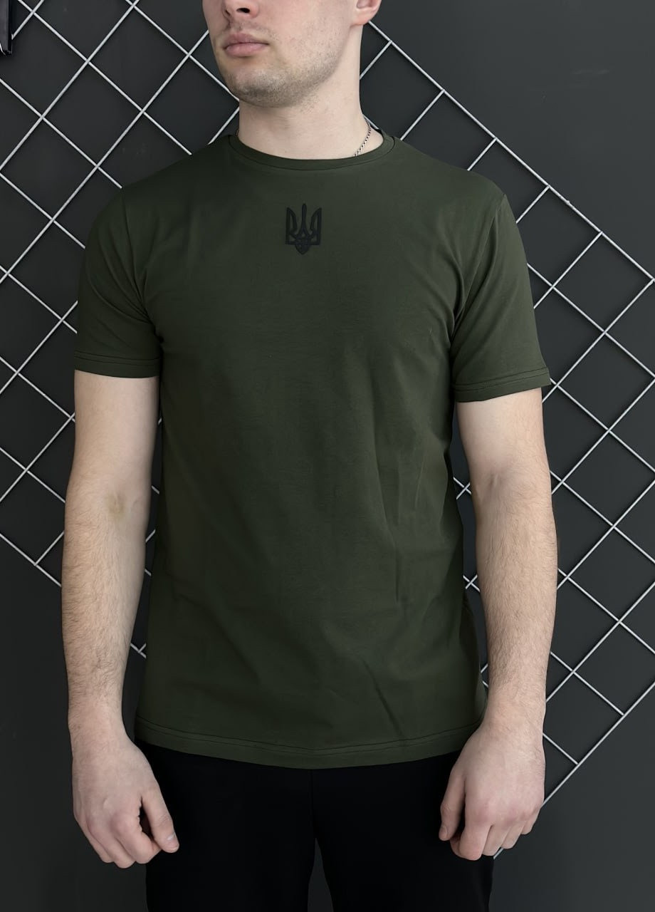 Хакі (оливкова) футболка бавовняна герб Vakko